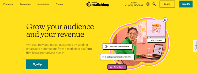 Mailchimp homepage
