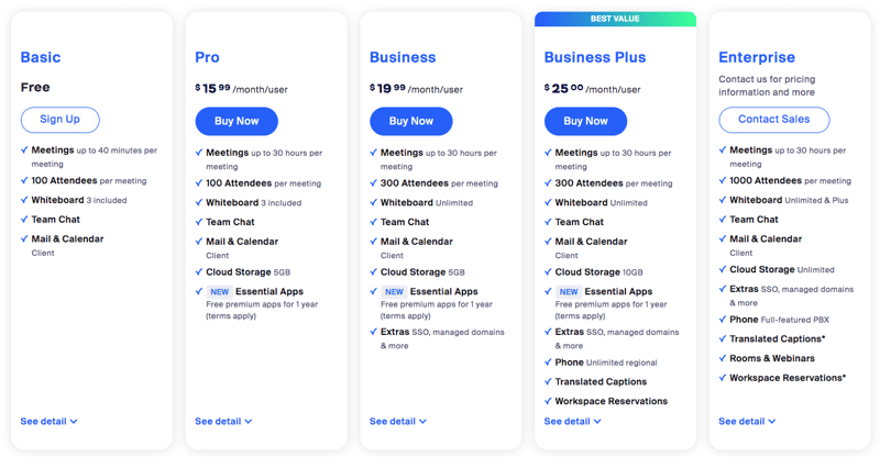 Zoom Meeting Pricing