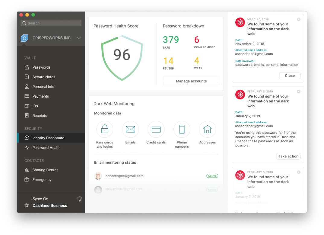 Dashlane screenshot 2