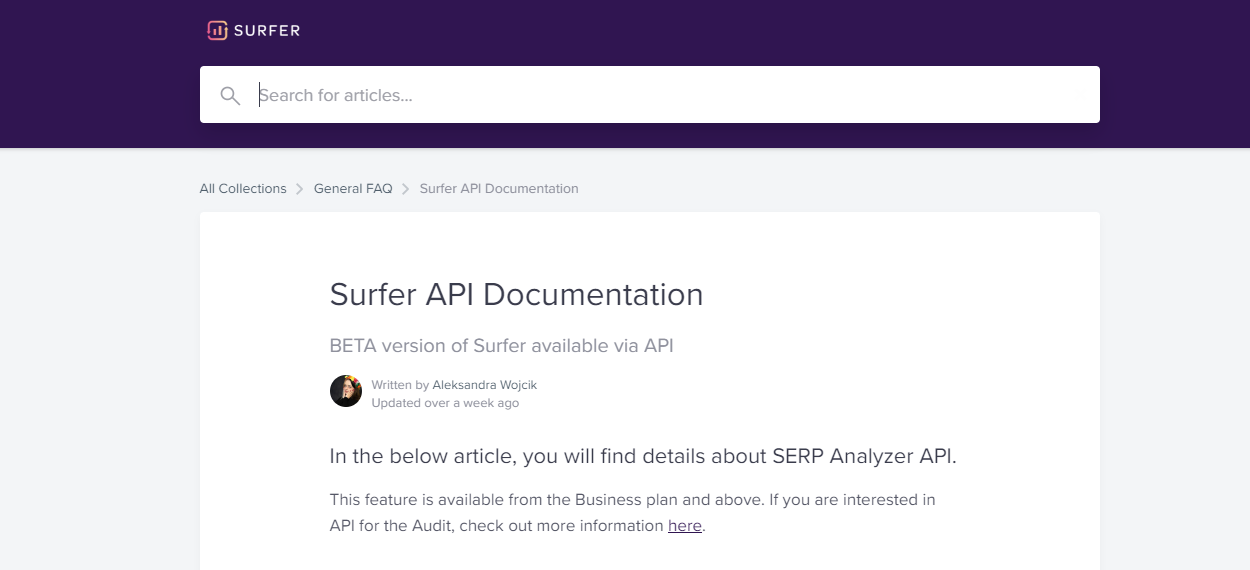 Surfer SEO screenshot 2