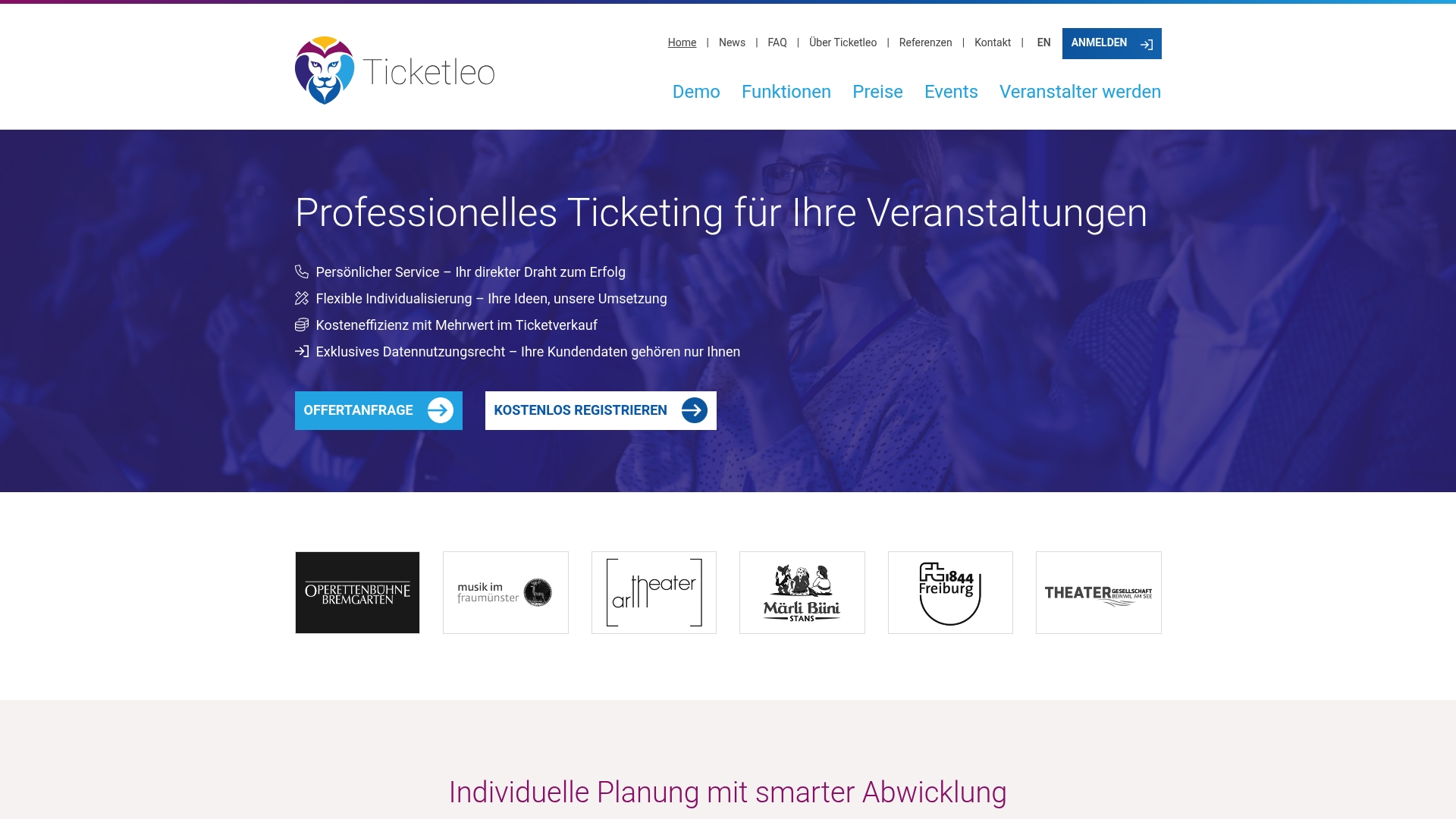 Ticketleo Homepage