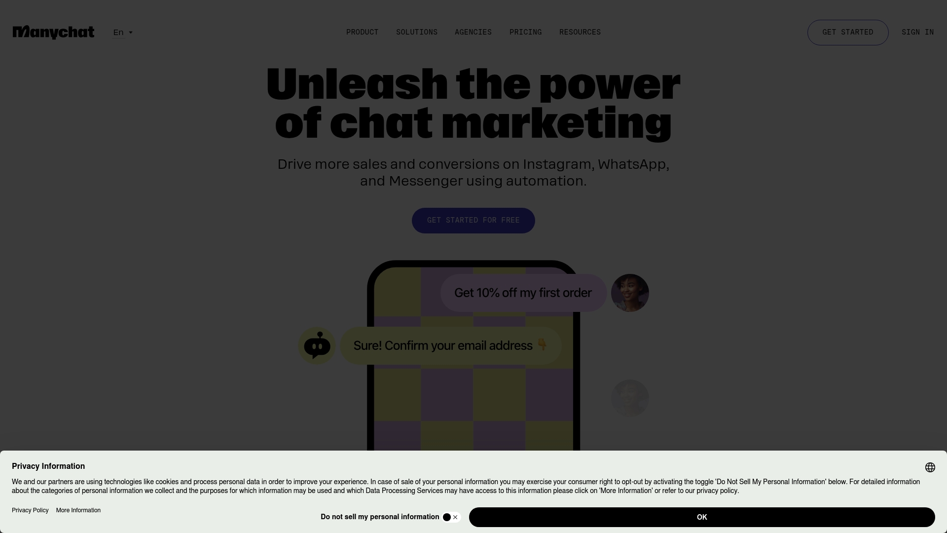 ManyChat Homepage