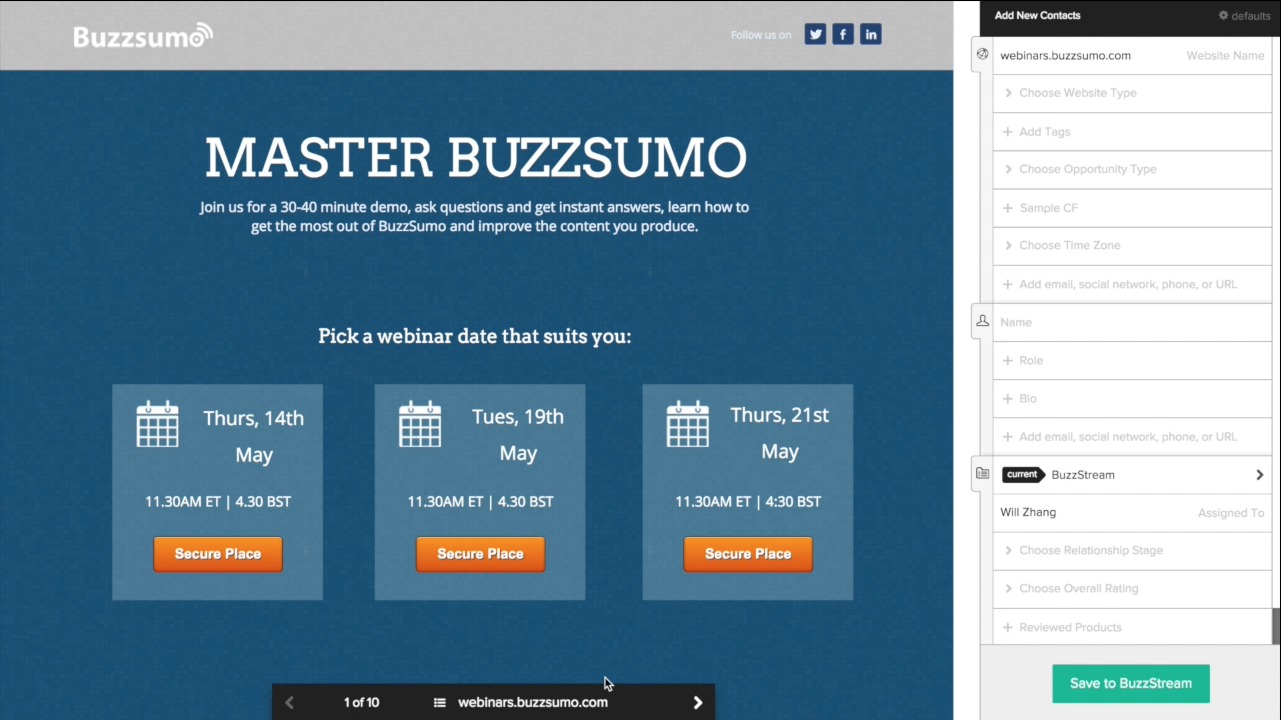 BuzzStream screenshot 3
