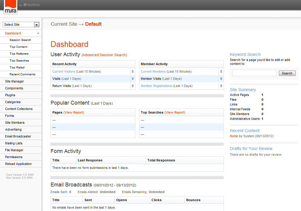 Mura CMS screenshot 2