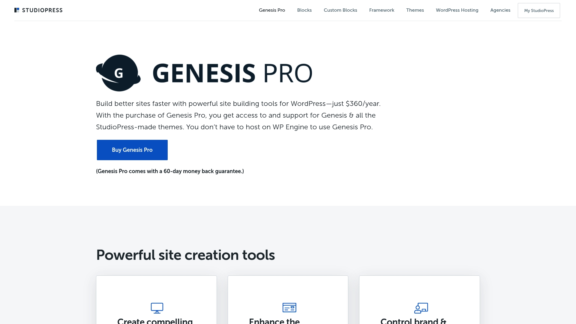 Genesis Pro Homepage