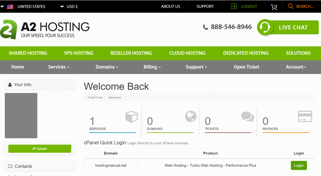 A2 Hosting screenshot 2