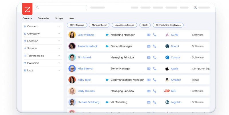 ZoomInfo screenshot 2