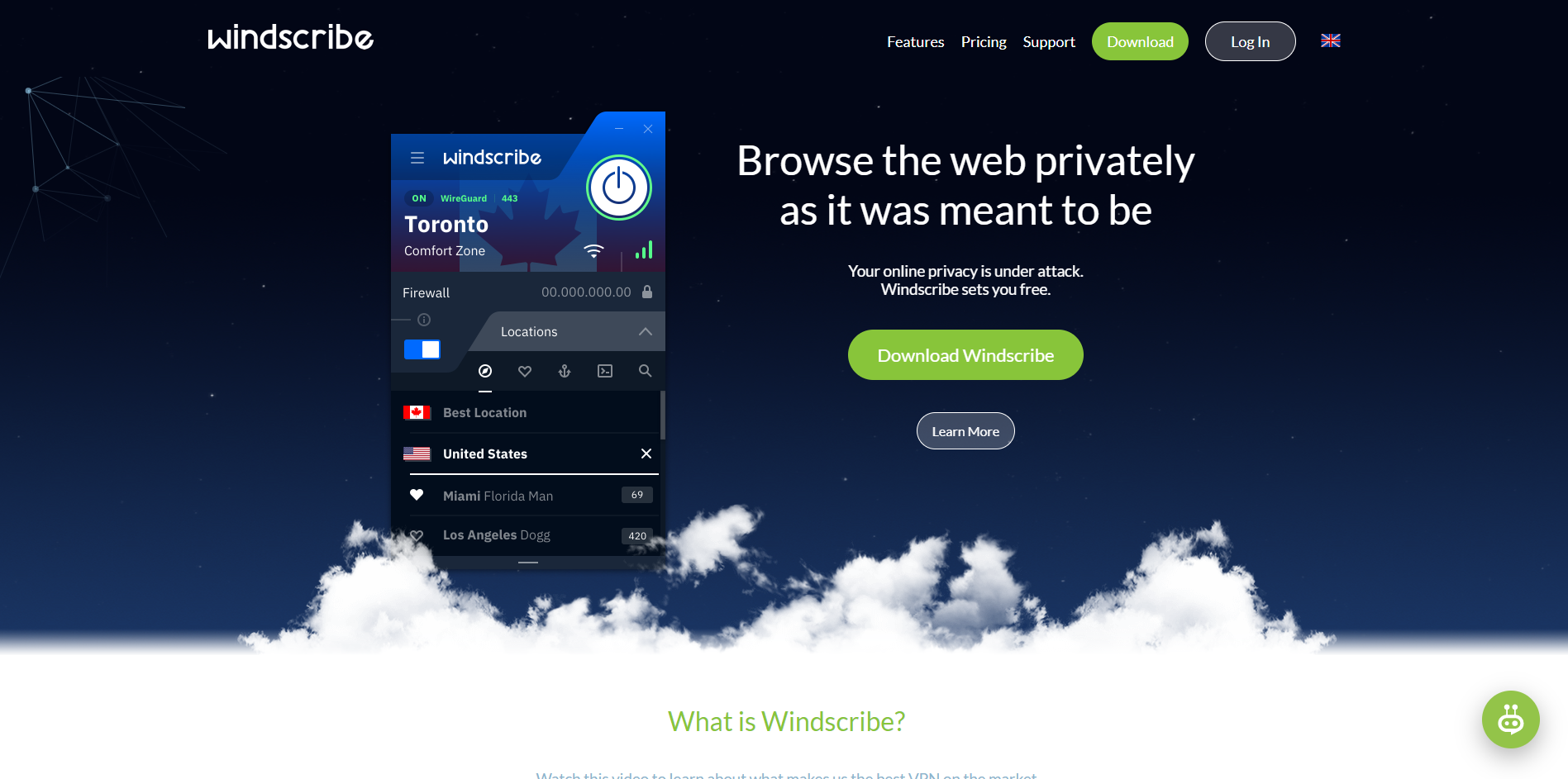 Windscribe screenshot 1