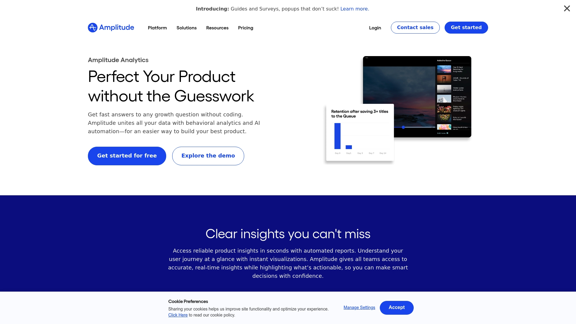 Amplitude Analytics Homepage