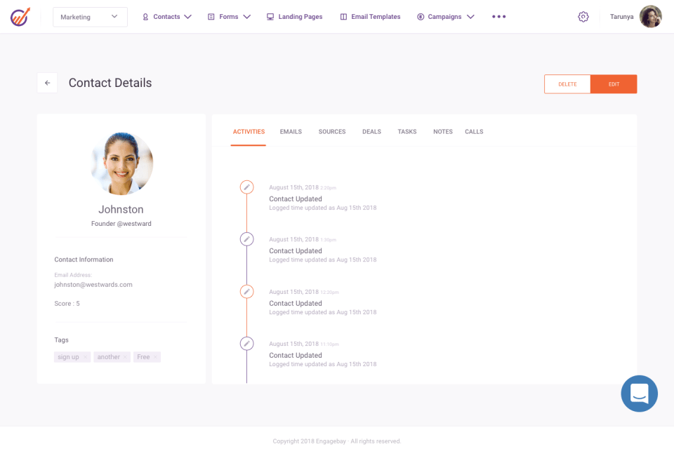 EngageBay screenshot 2
