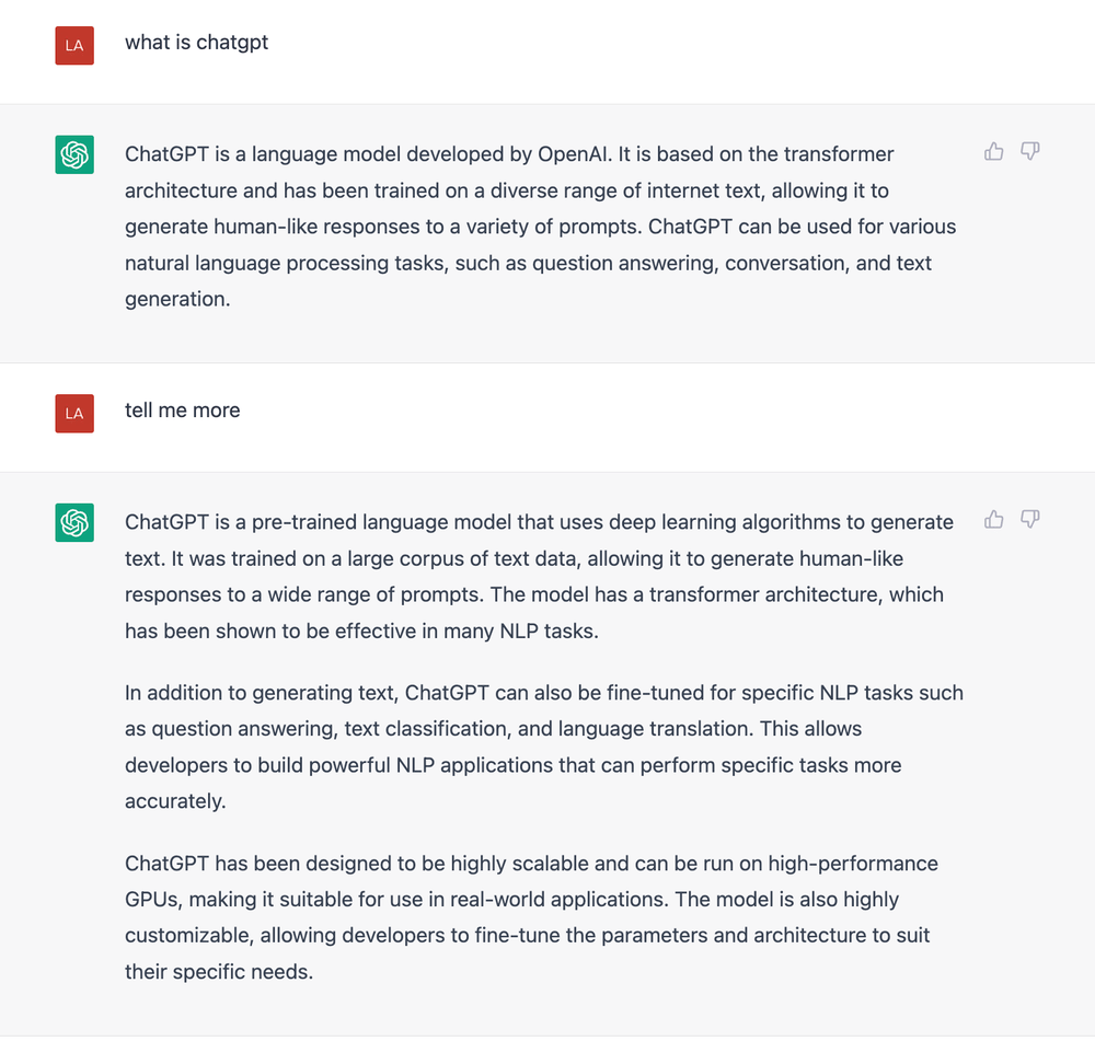 ChatGPT screenshot 2