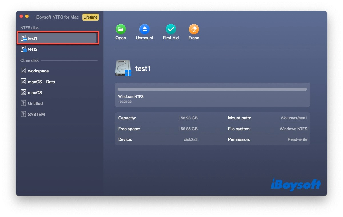 iBoysoft NTFS for Mac screenshot 4