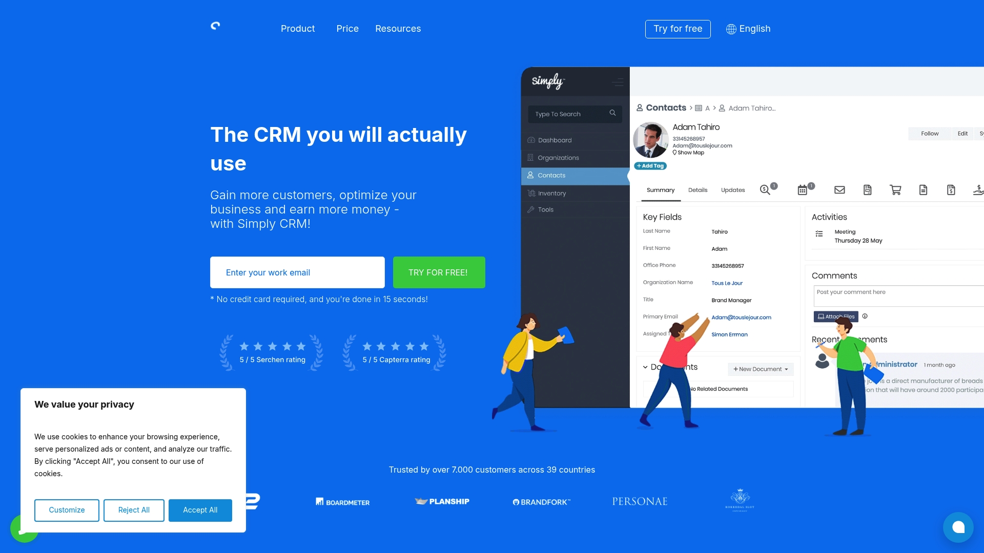 Simply CRM Homepage