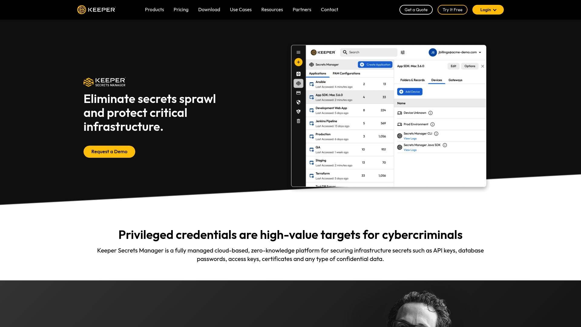 Keeper Secrets Manager Homepage