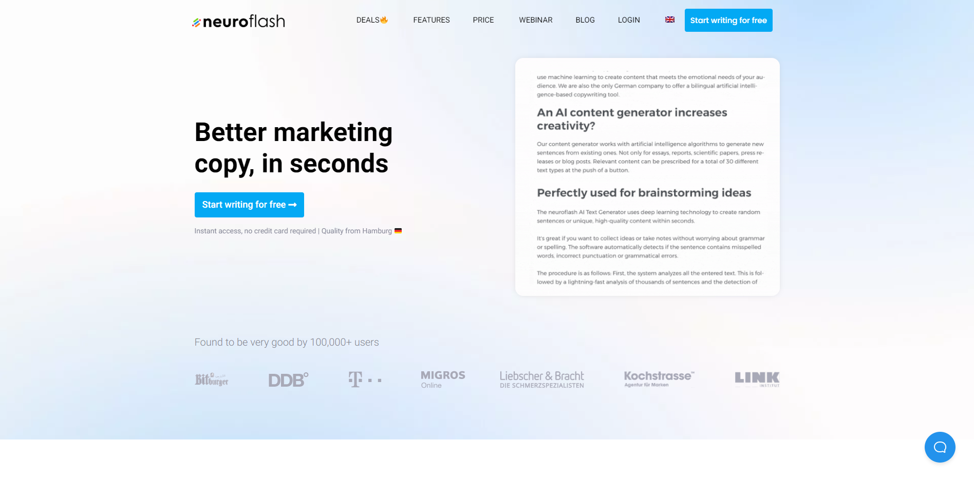 Neuroflash screenshot 1