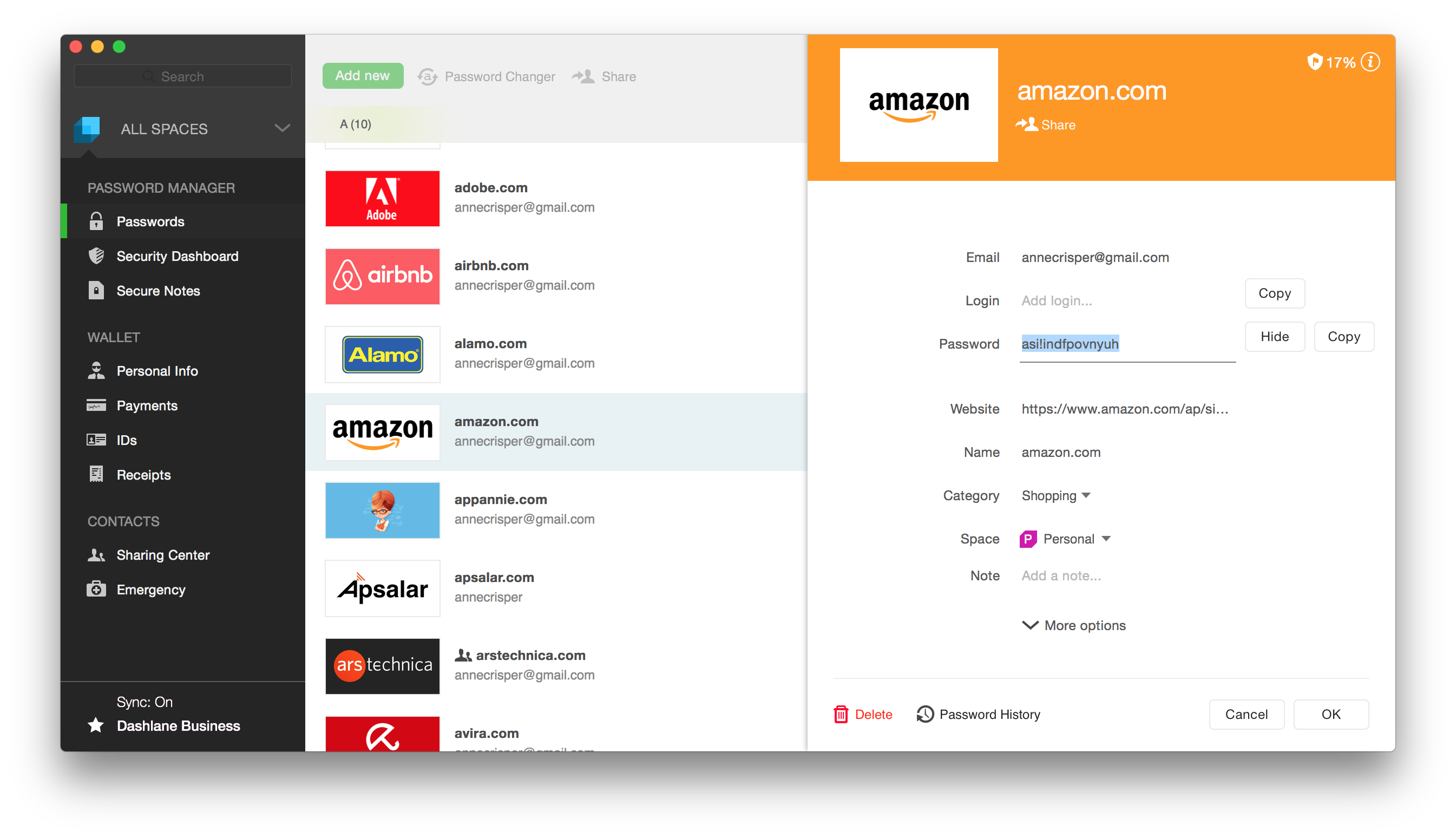 Dashlane screenshot 3