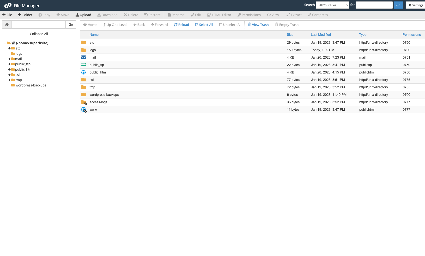 cPanel screenshot 2