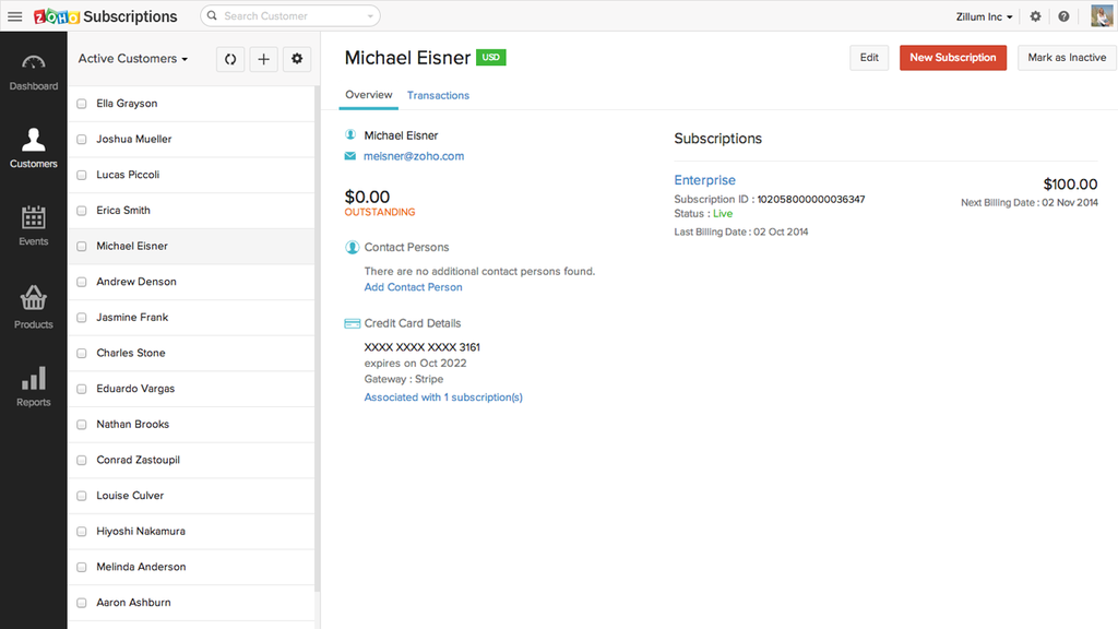 Zoho Subscriptions screenshot 3