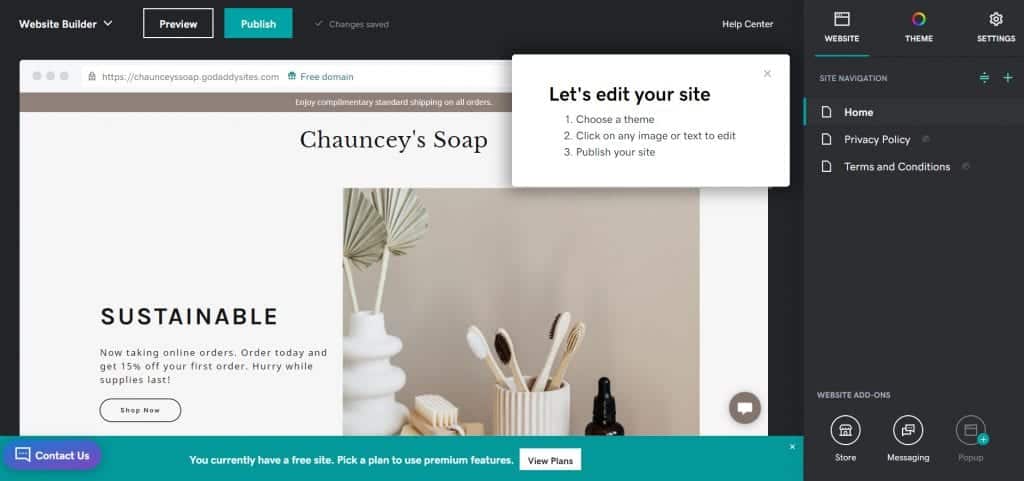 GoDaddy Website Builder screenshot 2
