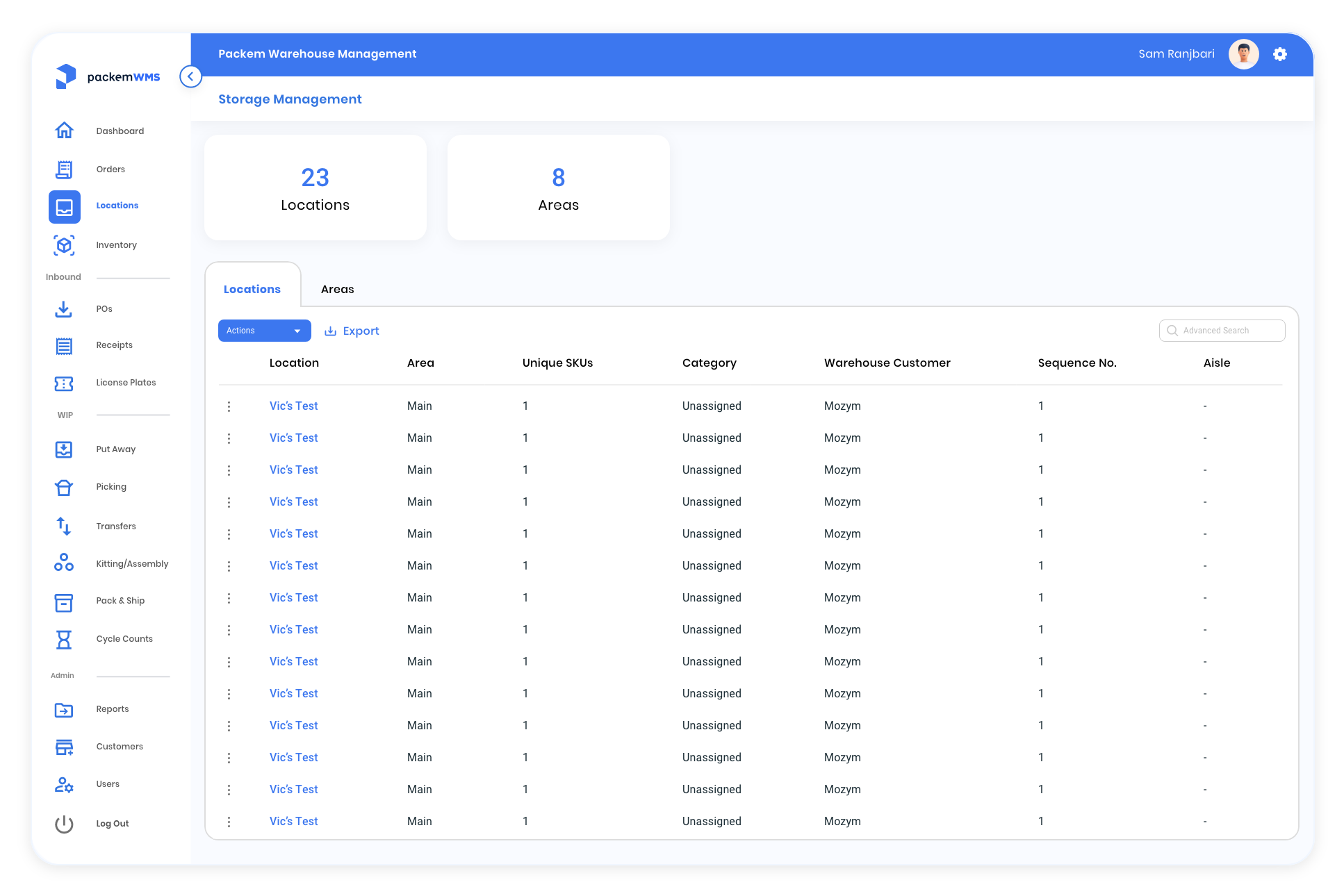 PackemWMS screenshot 1