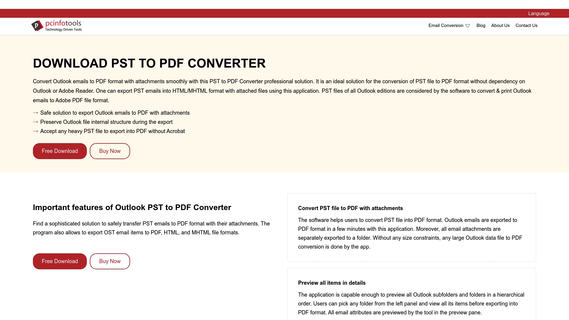 Pst To Pdf Converter Homepage