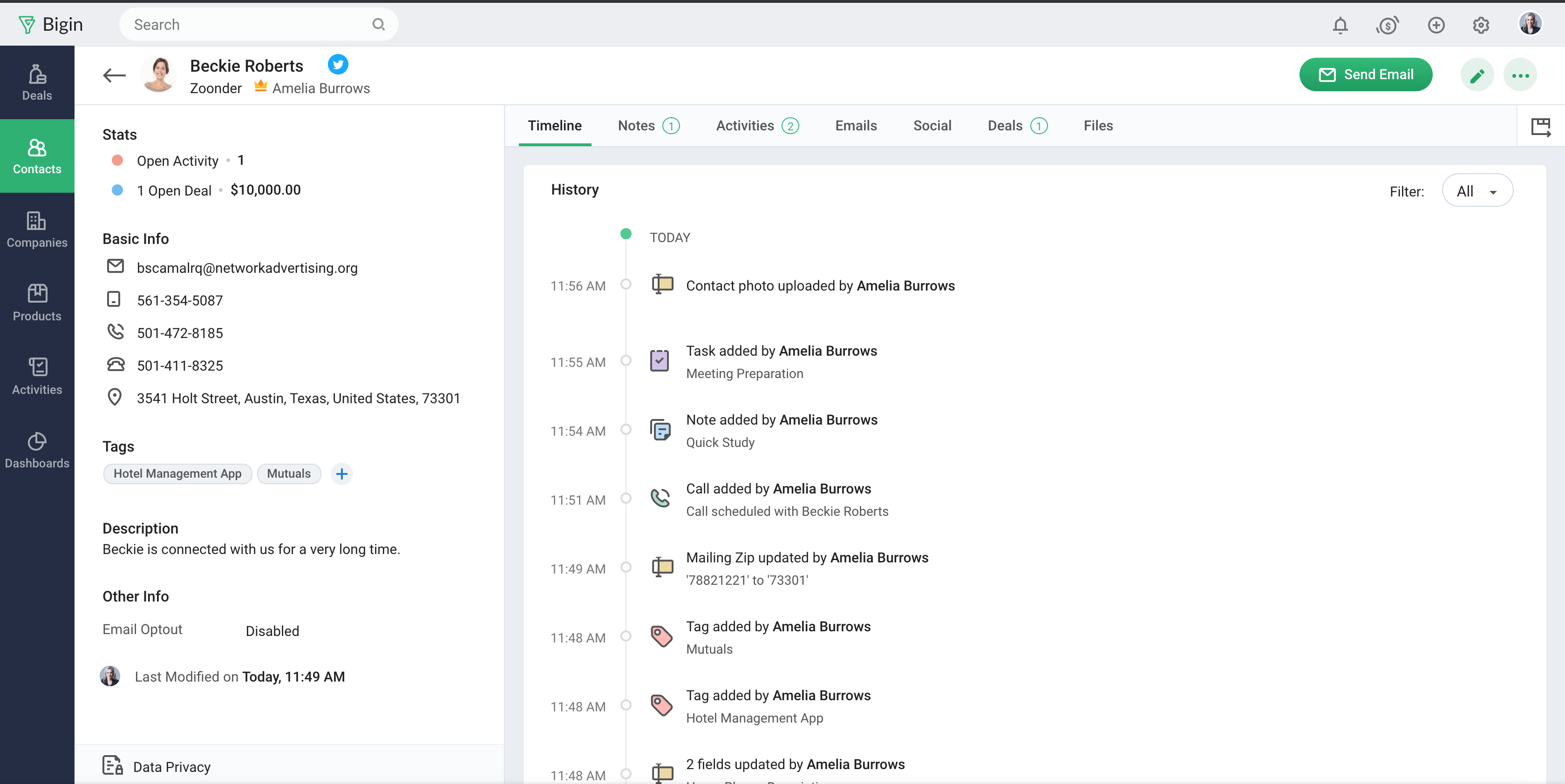 Bigin by Zoho CRM screenshot 4