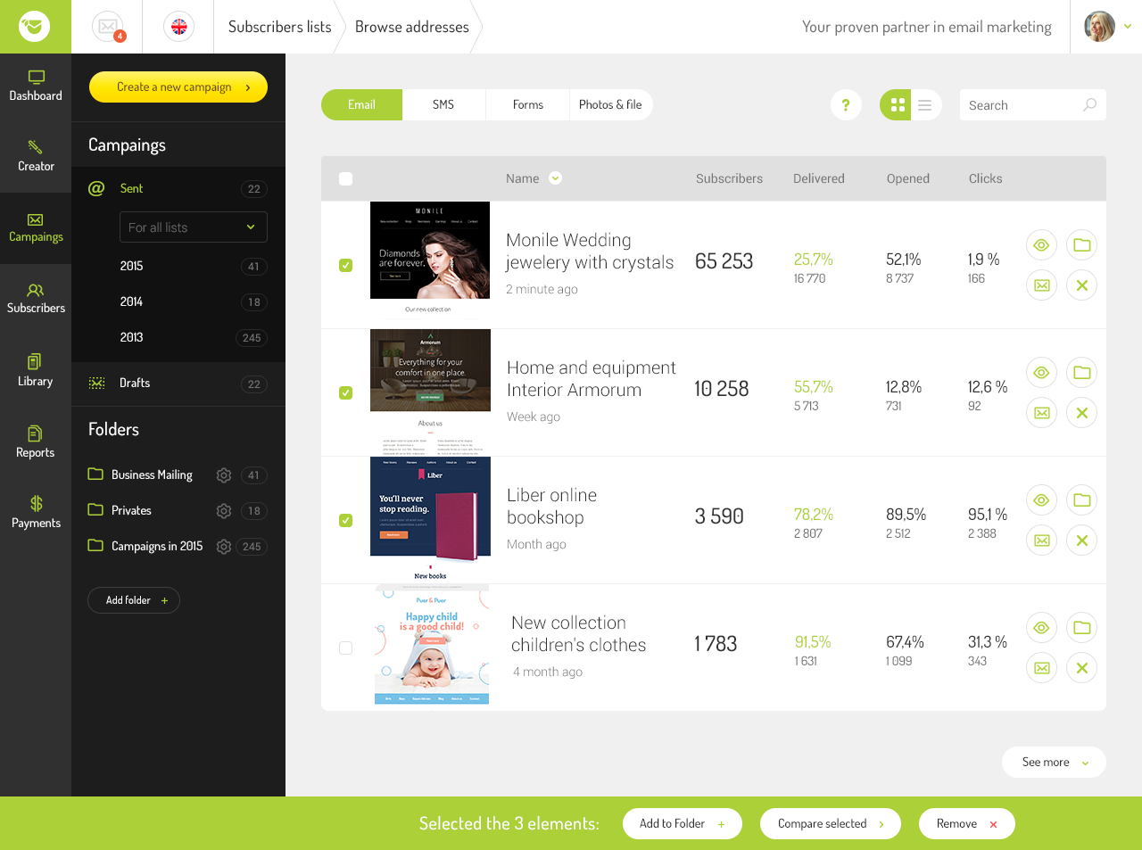 FreshMail screenshot 2