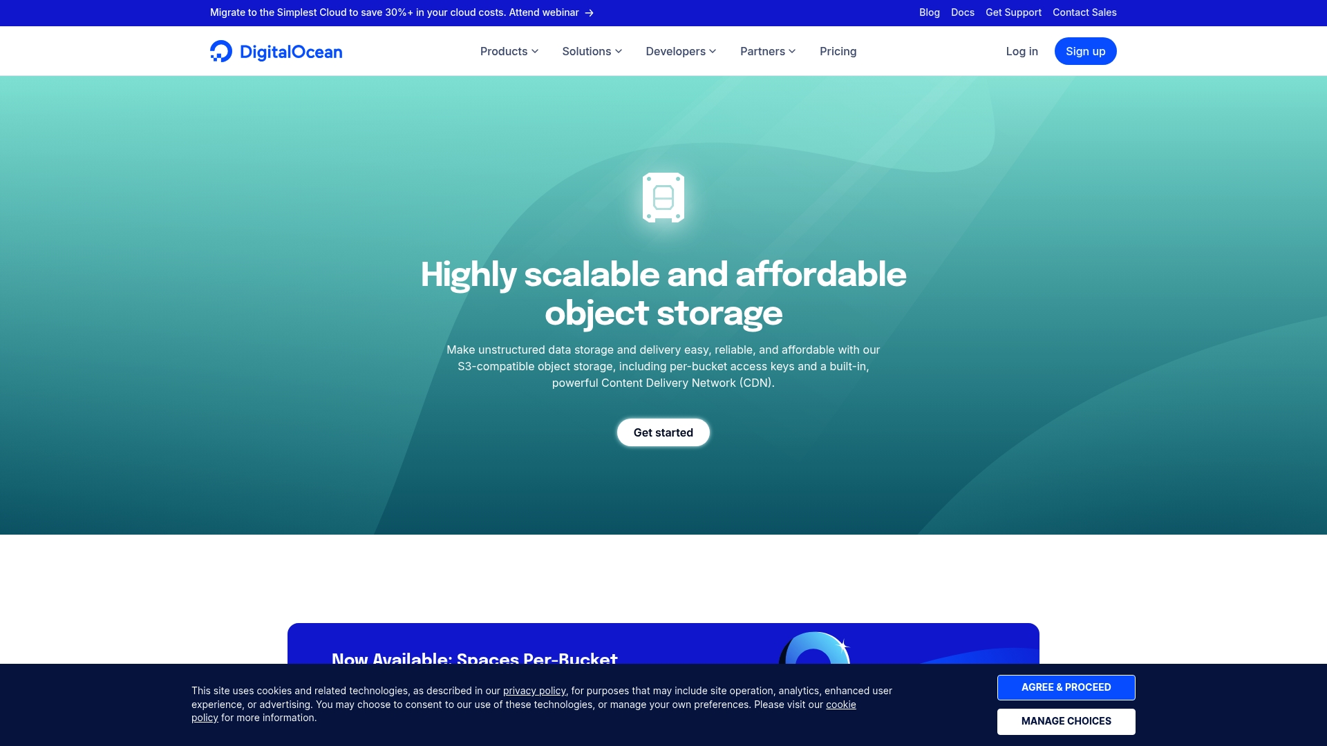 Digitalocean Spaces Homepage