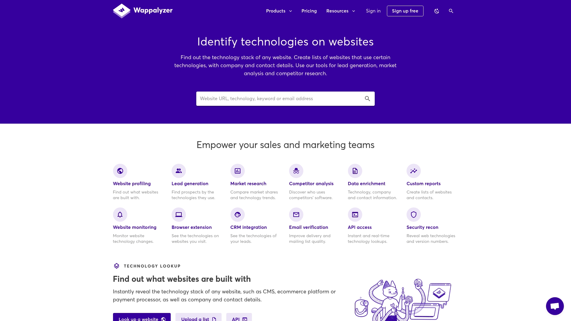 Wappalyzer Homepage