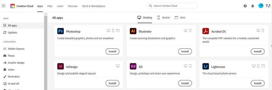 Adobe Creative Cloud screenshot 5