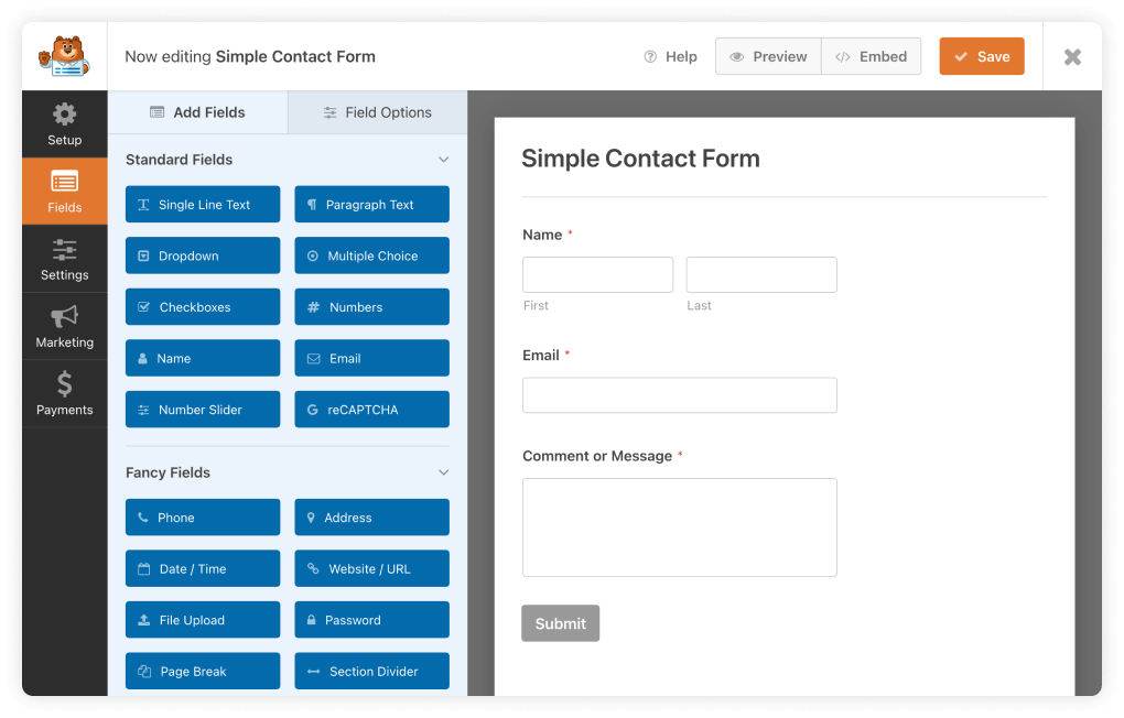Wpforms screenshot 2