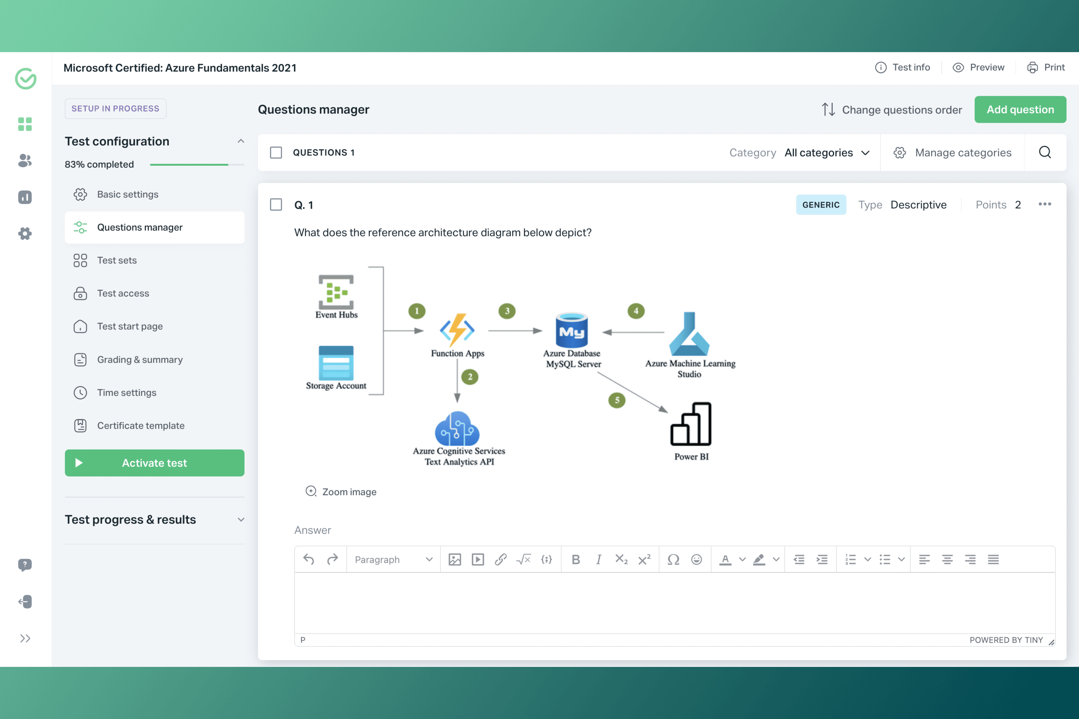 Testportal screenshot 3