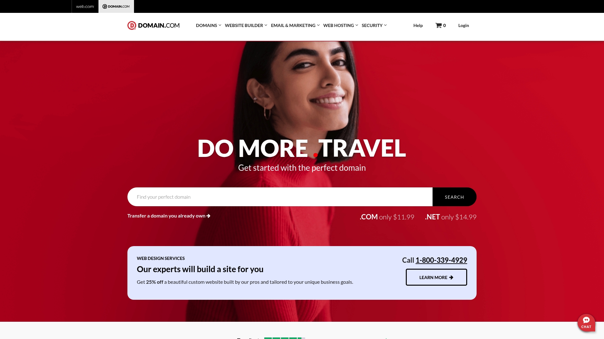 Domain.com Hosting Homepage