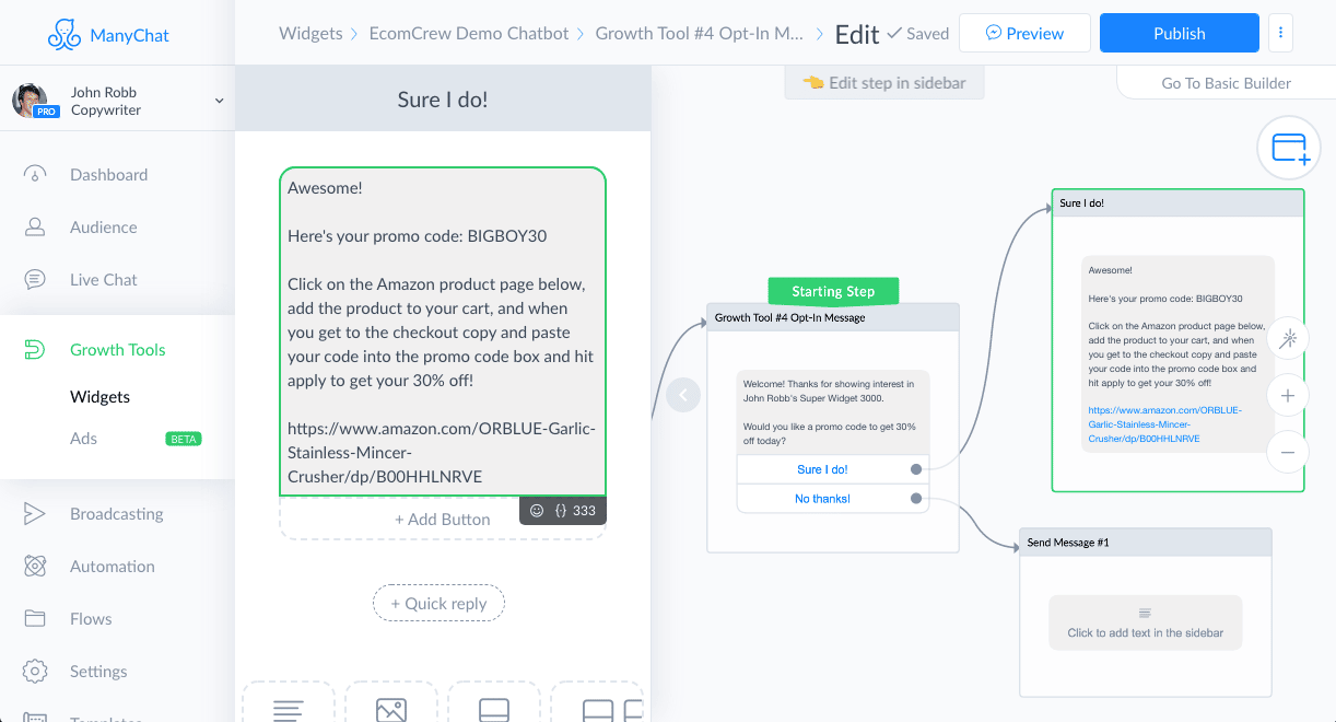 ManyChat screenshot 3