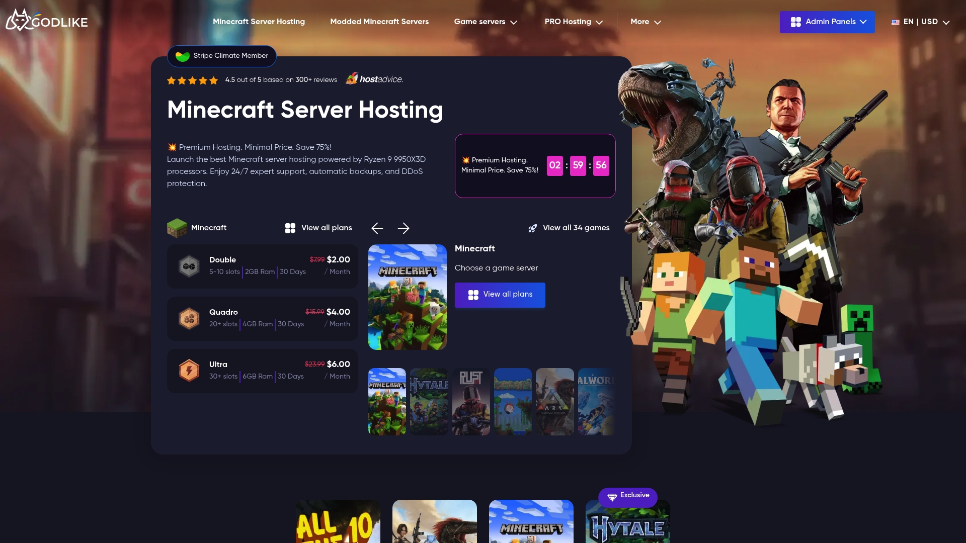 GODLIKE HOST Homepage