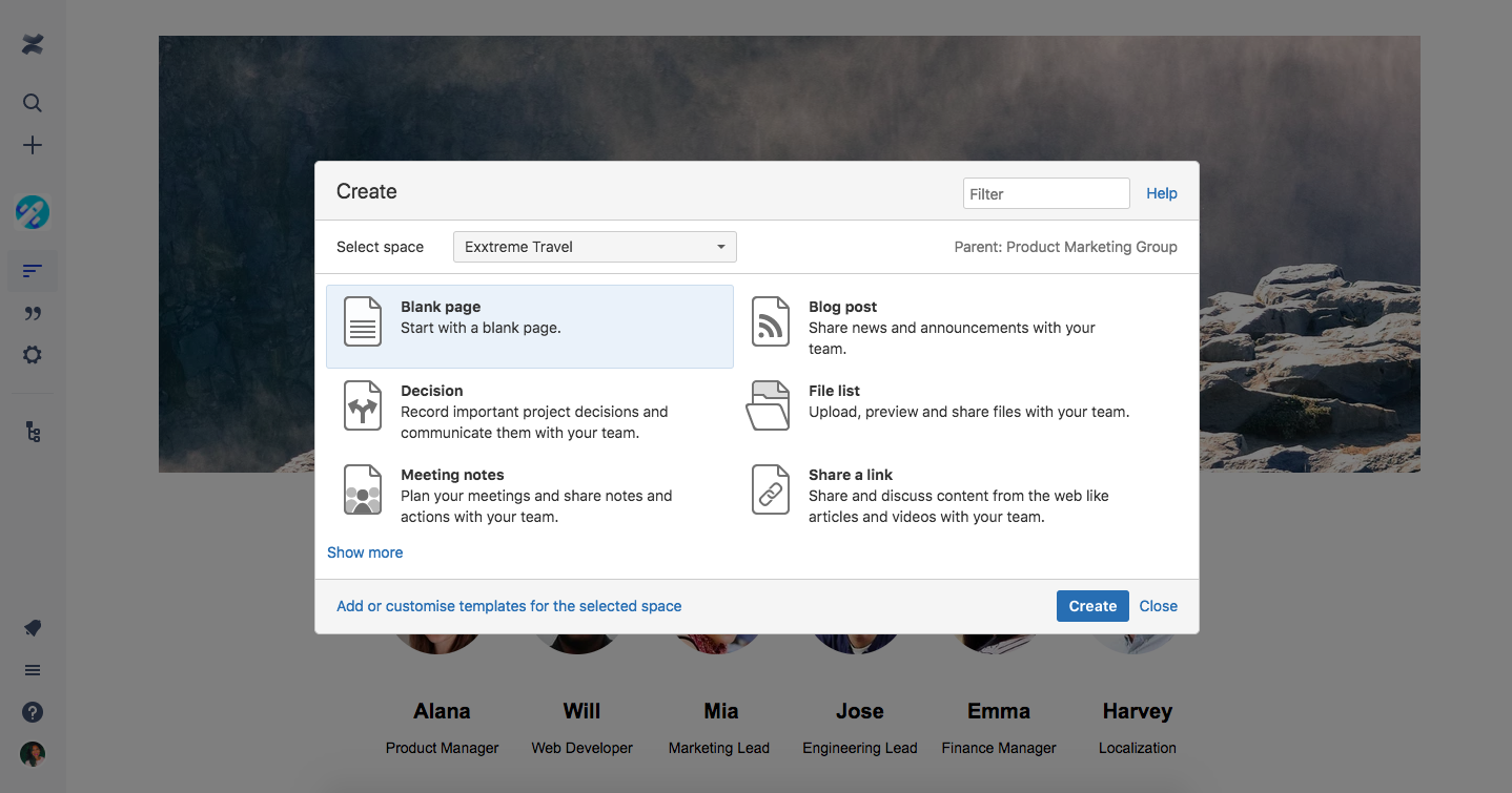 Confluence screenshot 2