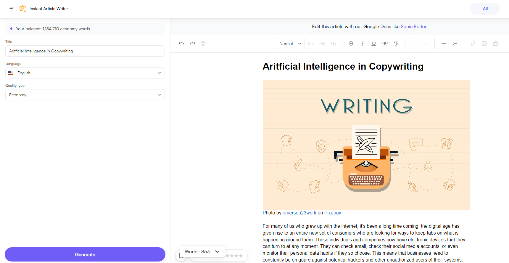 Writesonic screenshot 3