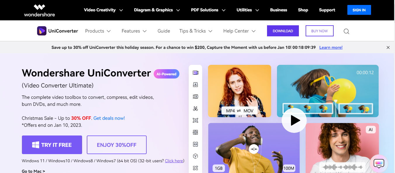 Wondershare Uniconverter screenshot 1