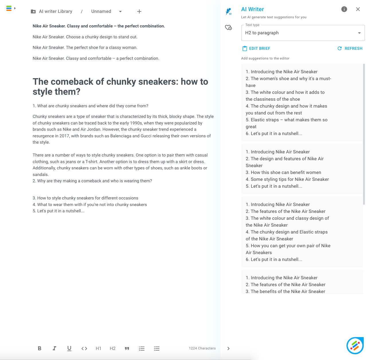 Neuroflash screenshot 2