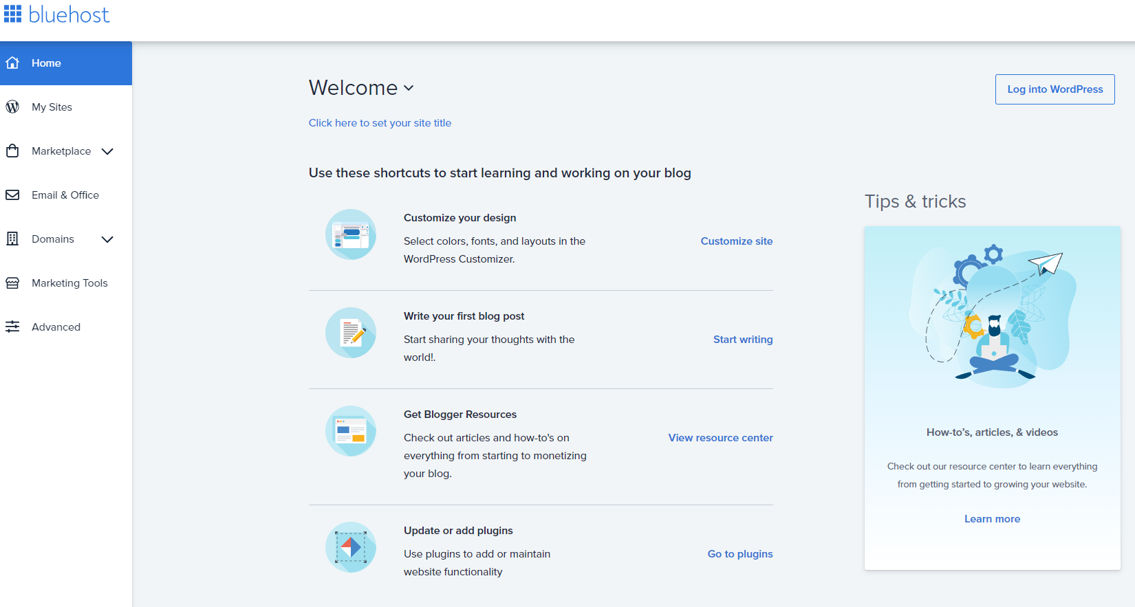 Bluehost screenshot 5
