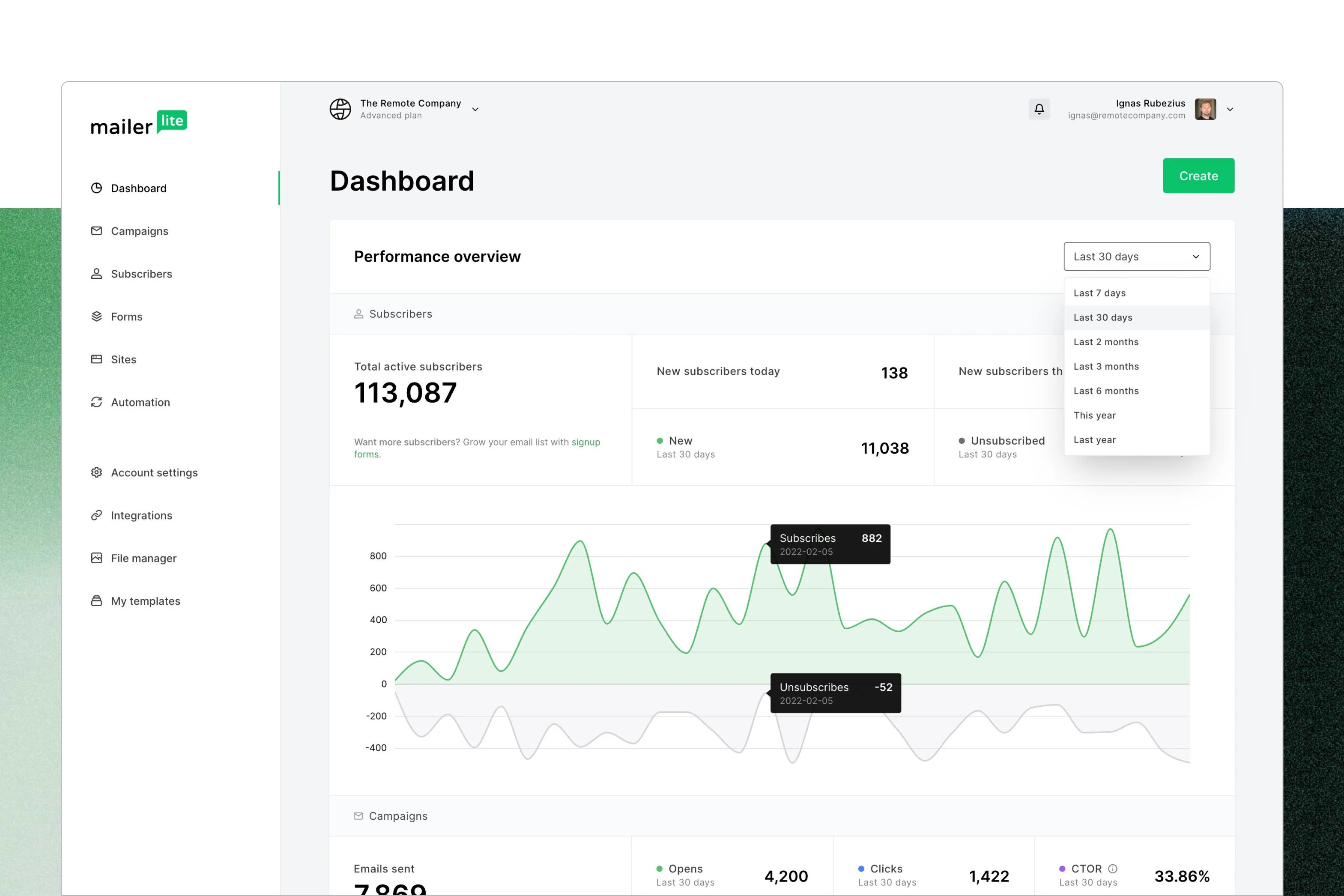 MailerLite screenshot 3