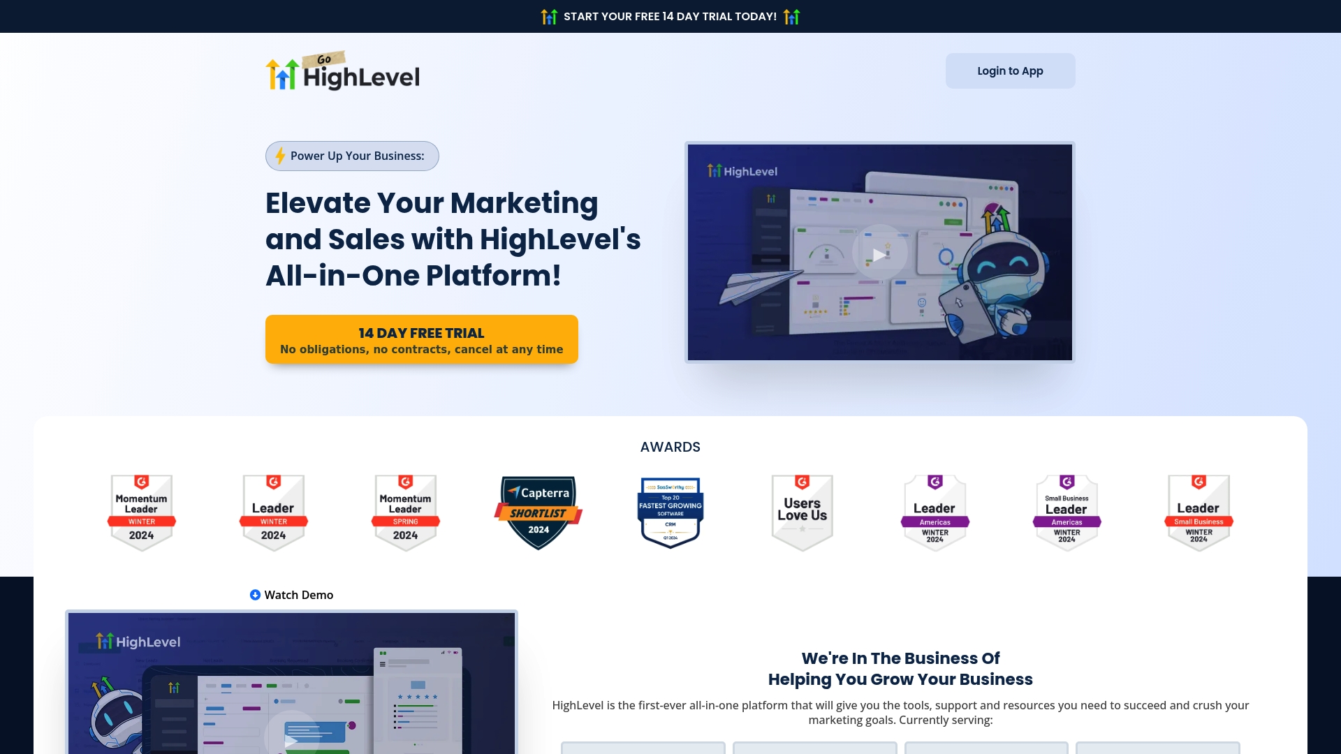 Highlevel Homepage