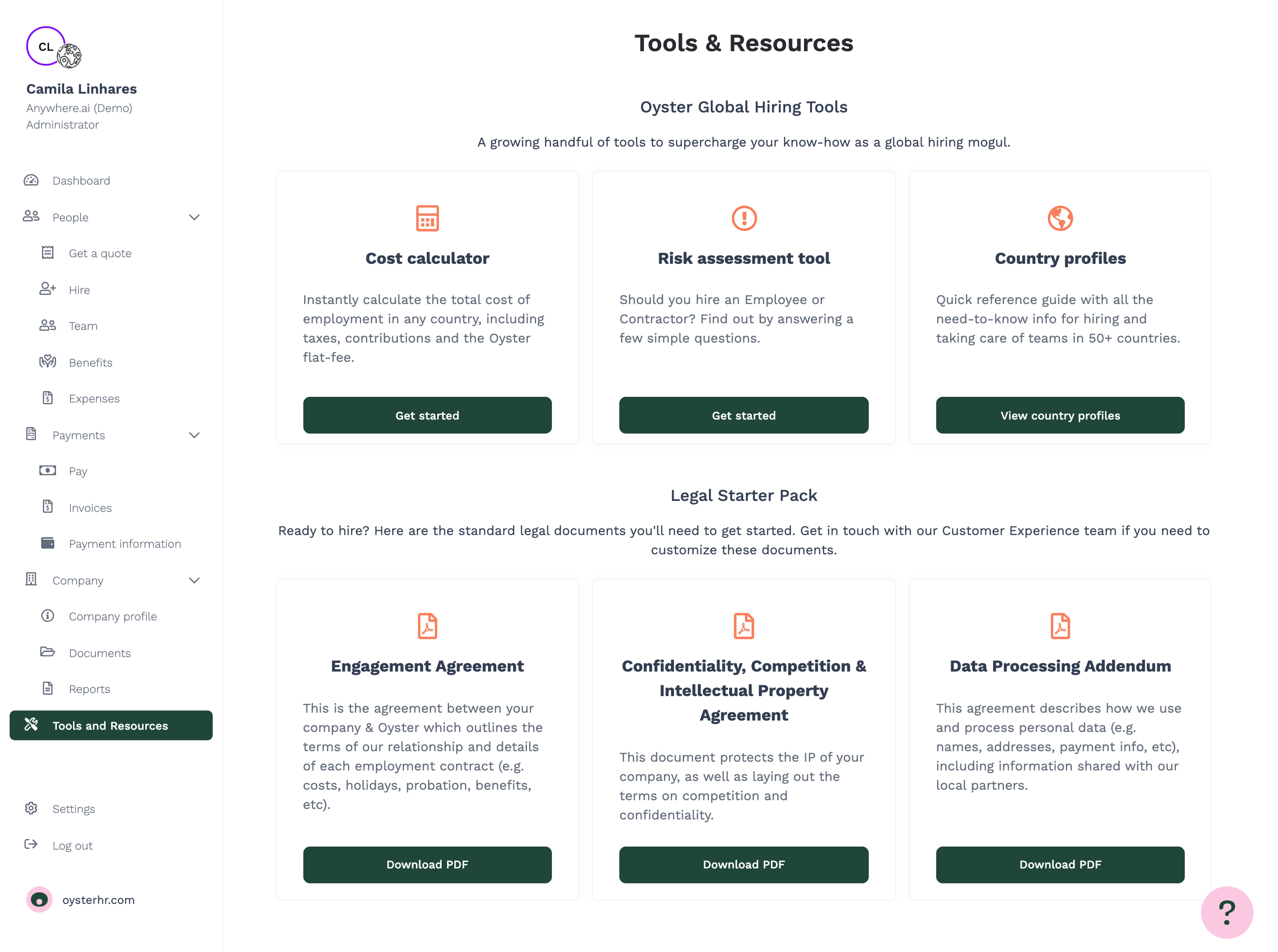 Oyster HR screenshot 1