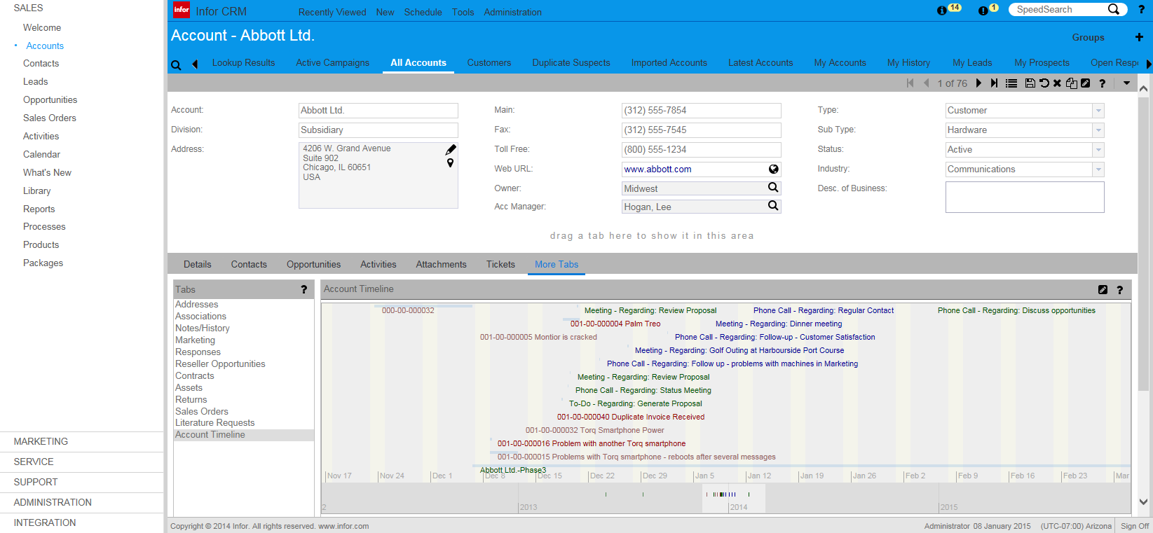 Infor CRM screenshot 1