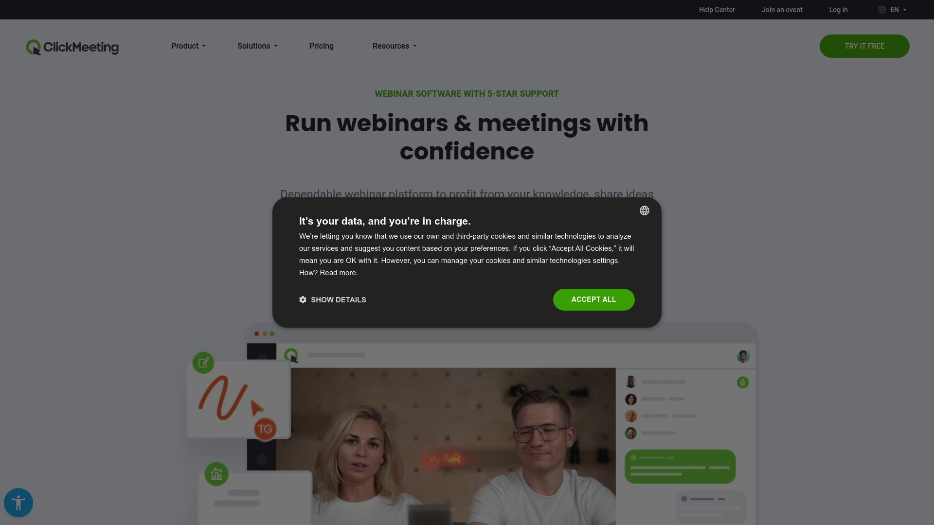 ClickMeeting Homepage
