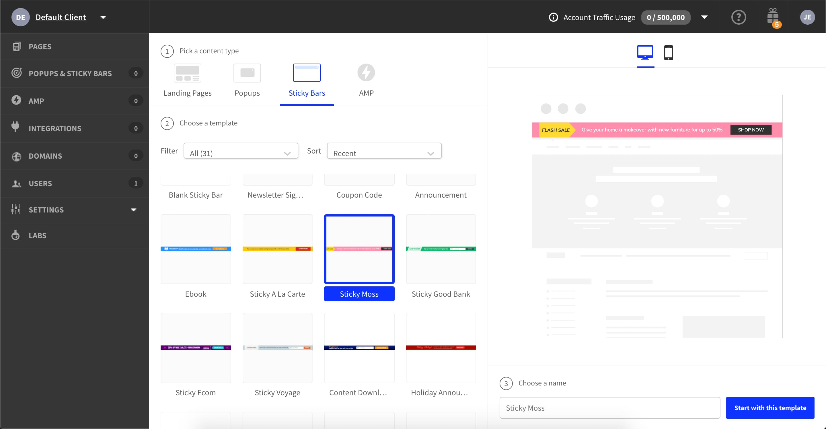 Unbounce screenshot 3