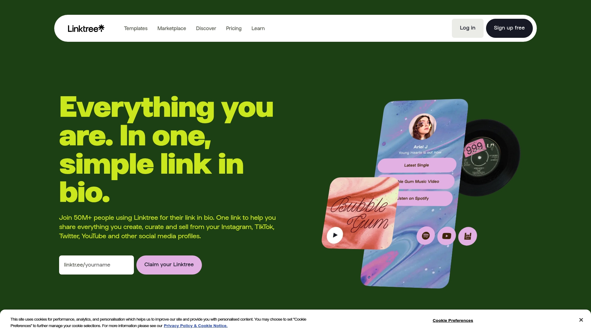 Linktree Homepage
