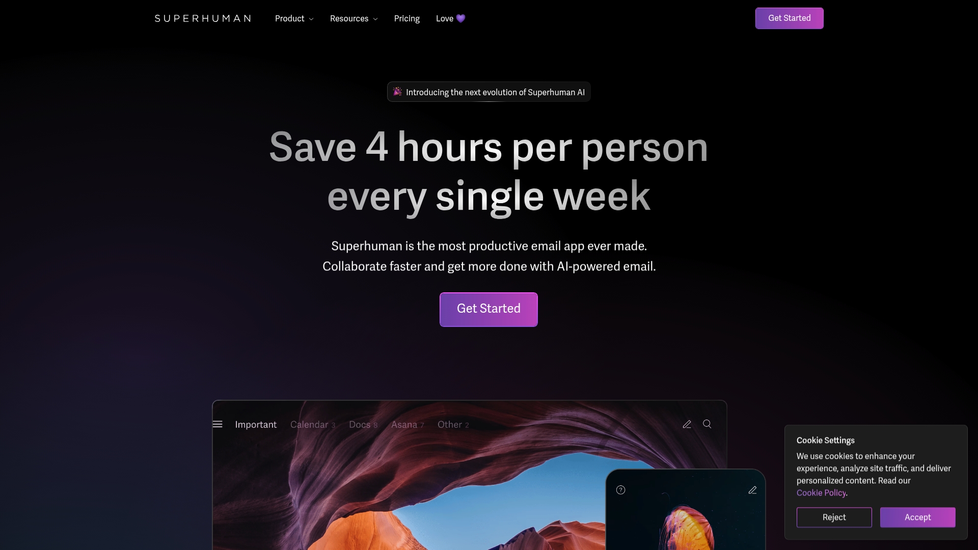 Superhuman Homepage