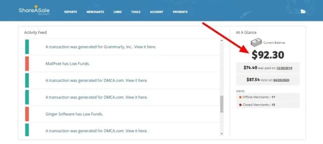 Shareasale screenshot 3