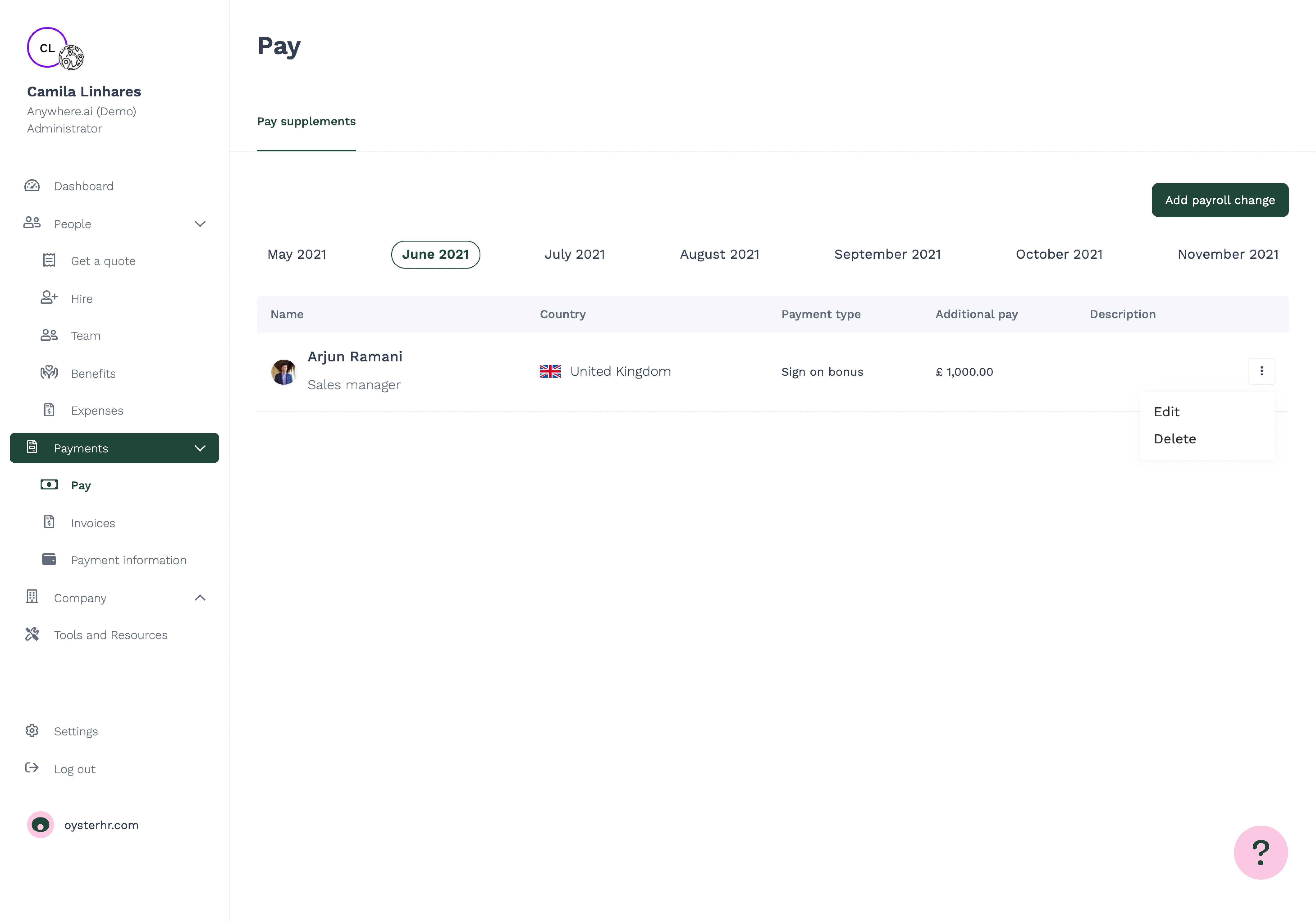 Oyster HR screenshot 4